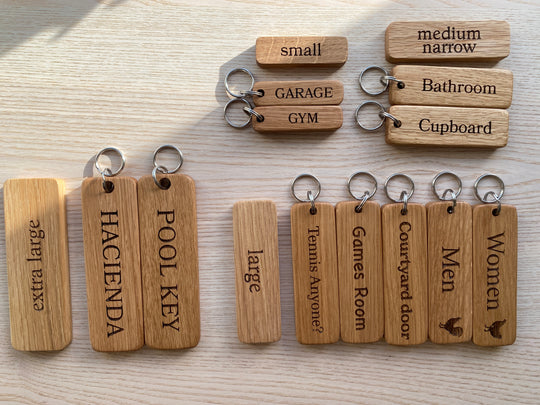 Wooden Keyrings Various Size Options