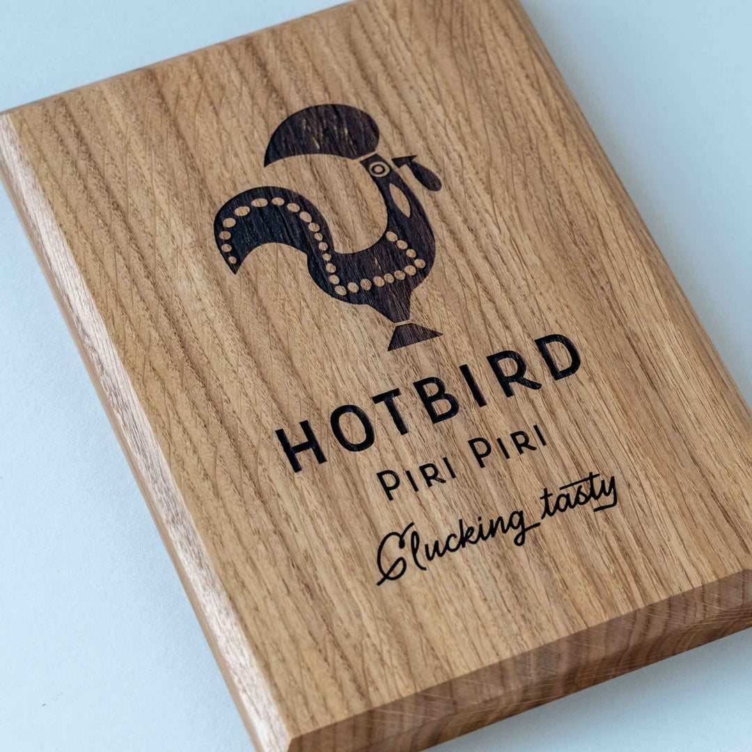 Timbersmiths_Engraved Wooden Plaque_Hot Bird Piri Piri