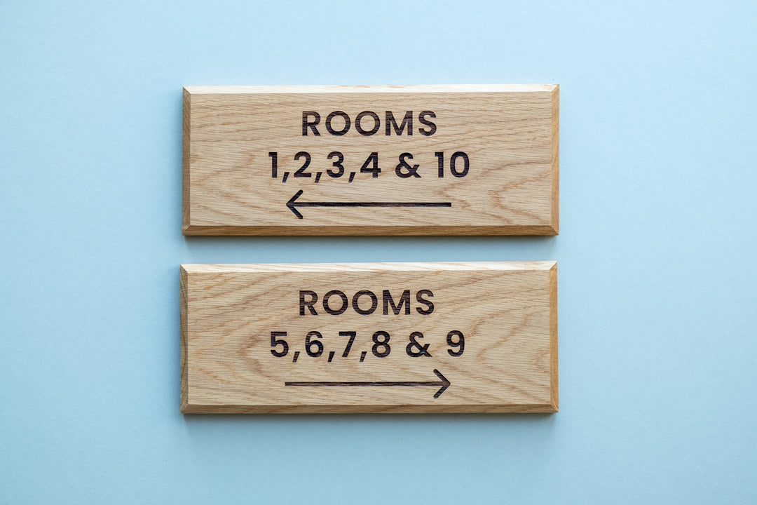 Timbersmiths Wood Directional Sign_Room Directional Sign