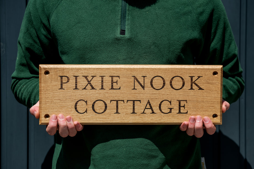 Timbersmiths Oak House Sign Pixie Nook Cottage