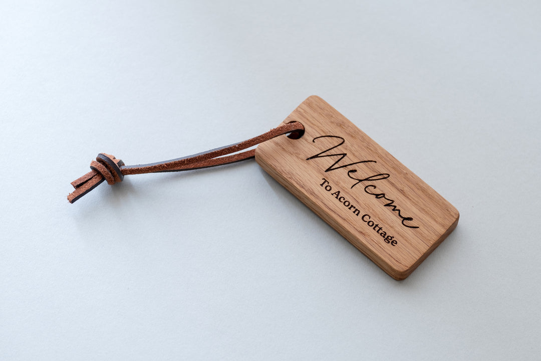 Welcome Hamper Label, Wood Gift Tag