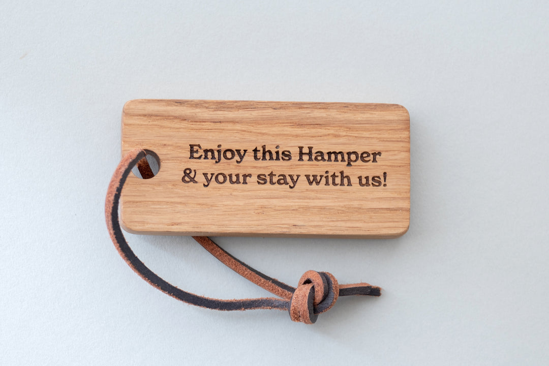 Welcome Hamper Label, Wood Gift Tag