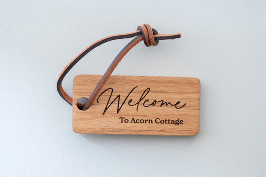 Welcome Hamper Label, Wood Gift Tag