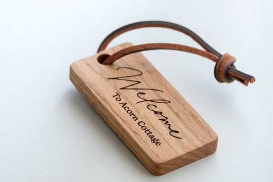 Welcome Hamper Label, Wood Gift Tag