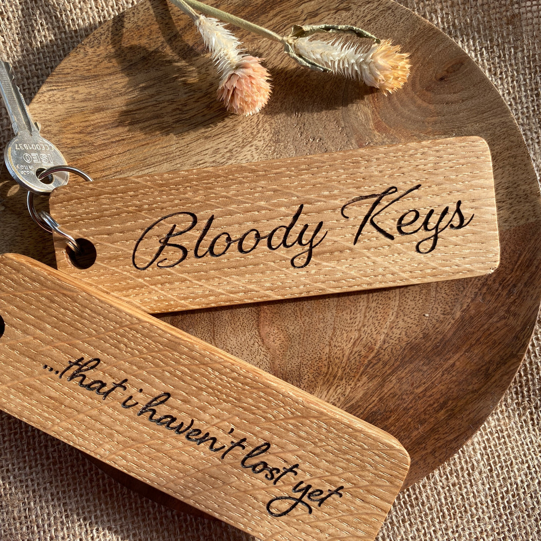 Extra Large Wooden Keyring - Bloody Keys