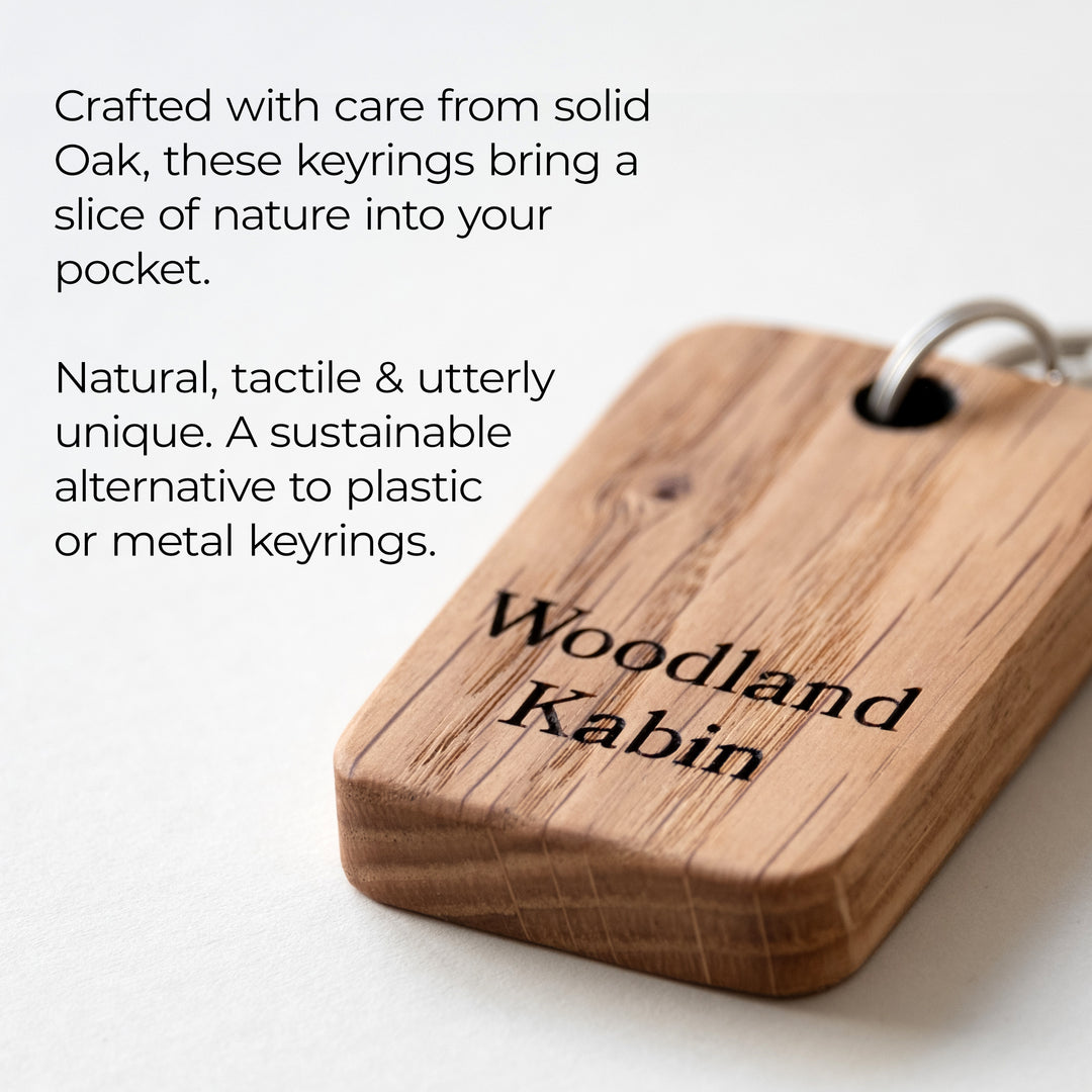 Custom Engraved Wooden Logo Keyrings