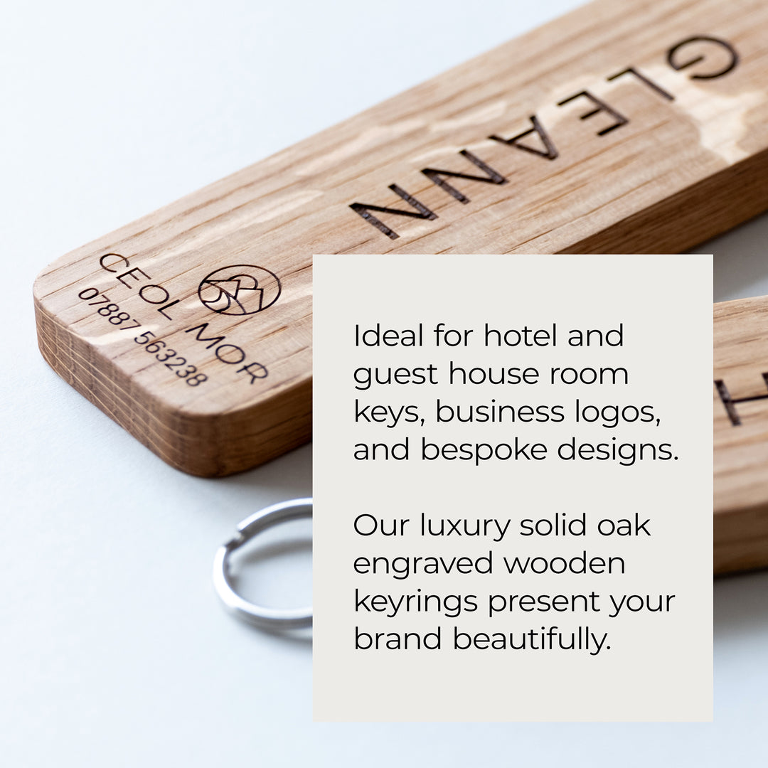 Custom Engraved Wooden Logo Keyrings