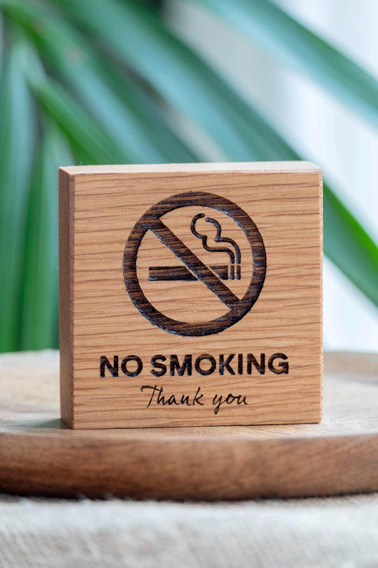 No Smoking Wooden Sign