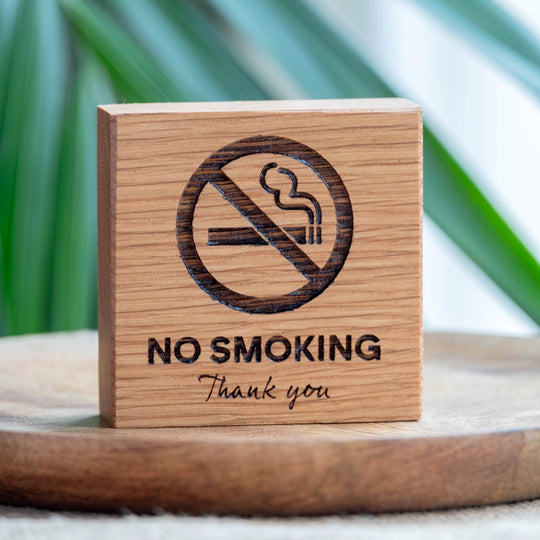 No Smoking Wooden Sign