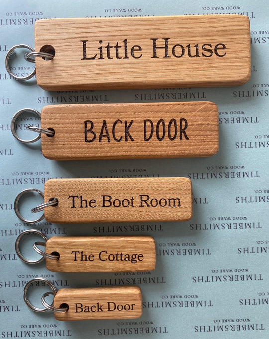 Timbersmiths oak keyrings- Xtra small to Xtra Large