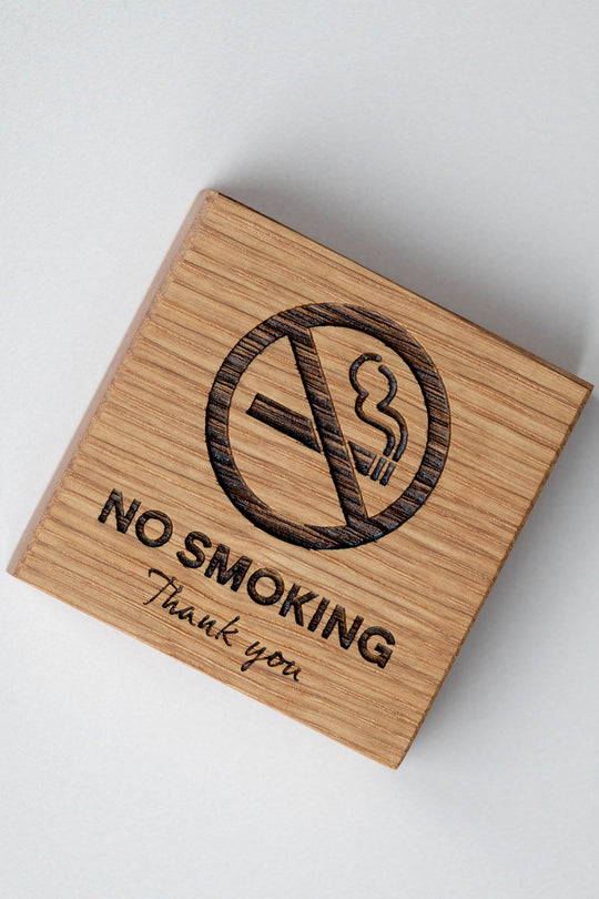 No Smoking Wooden Sign