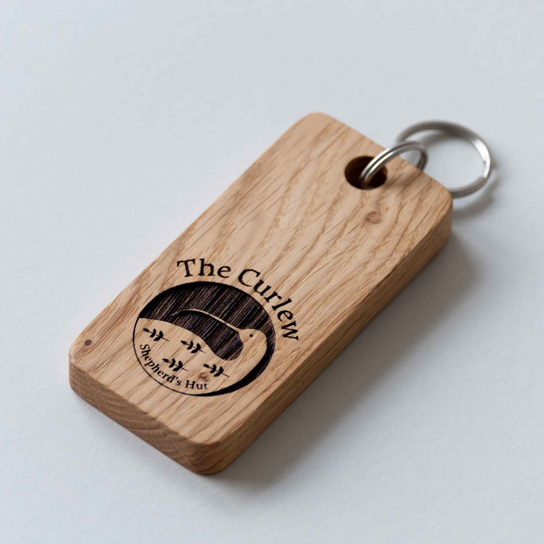 Personalised  Wooden Keyring engraved with The Curlew