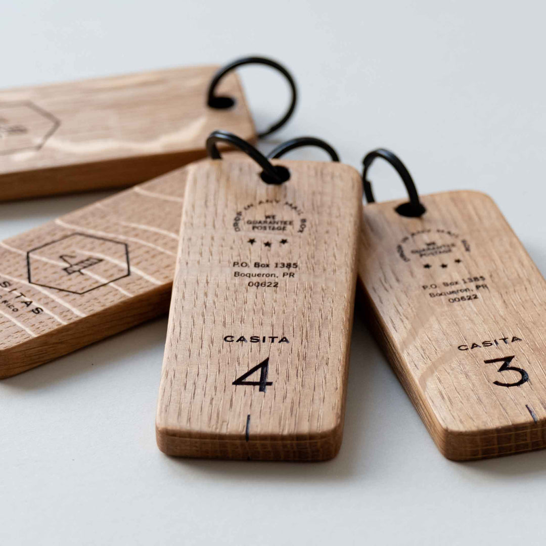 Hospitality Personalised Wooden Keyrings