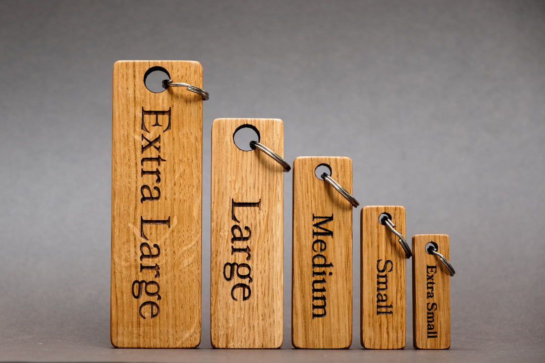Personalised Wooden Key Rings available in 5 sizes