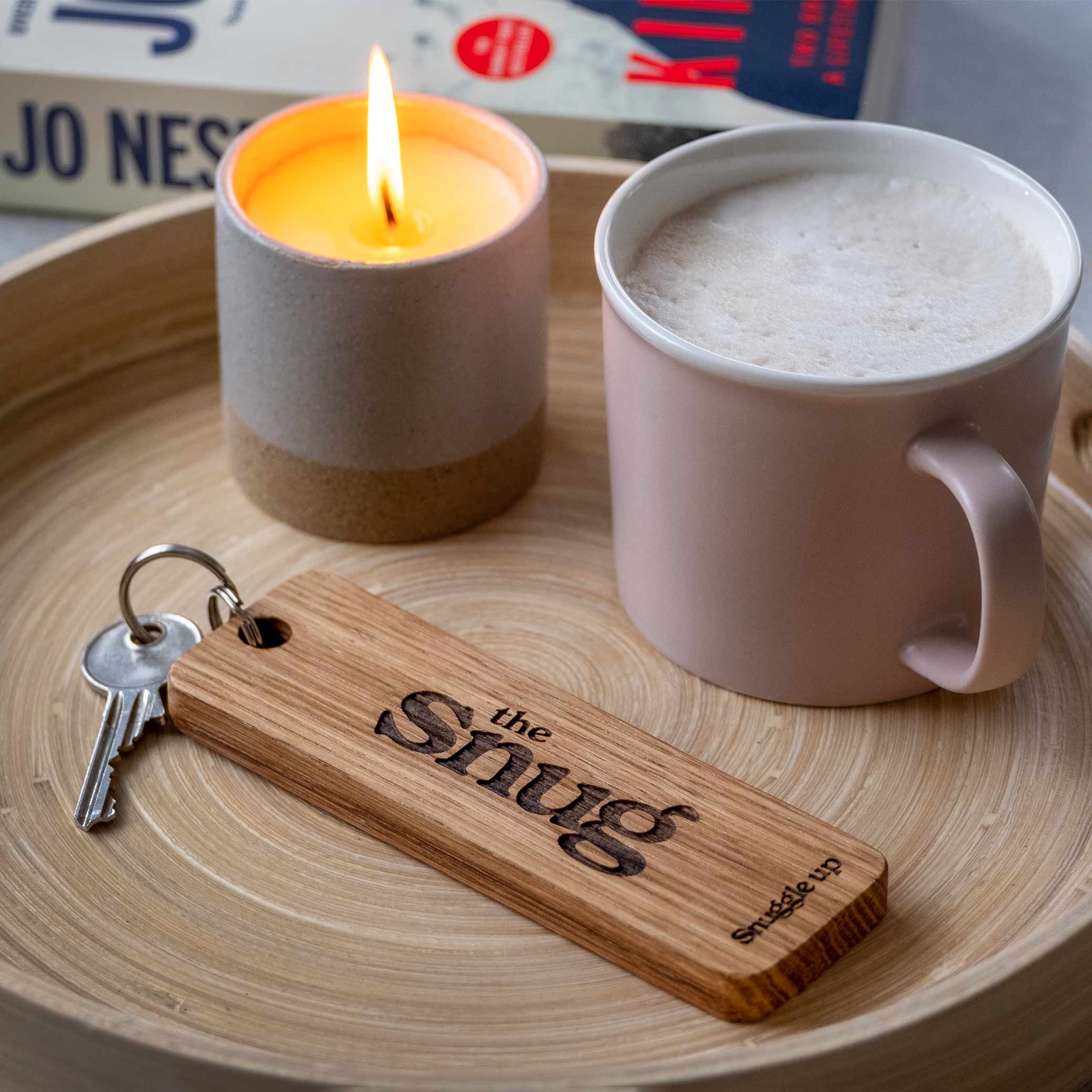 Personalised wooden keyring